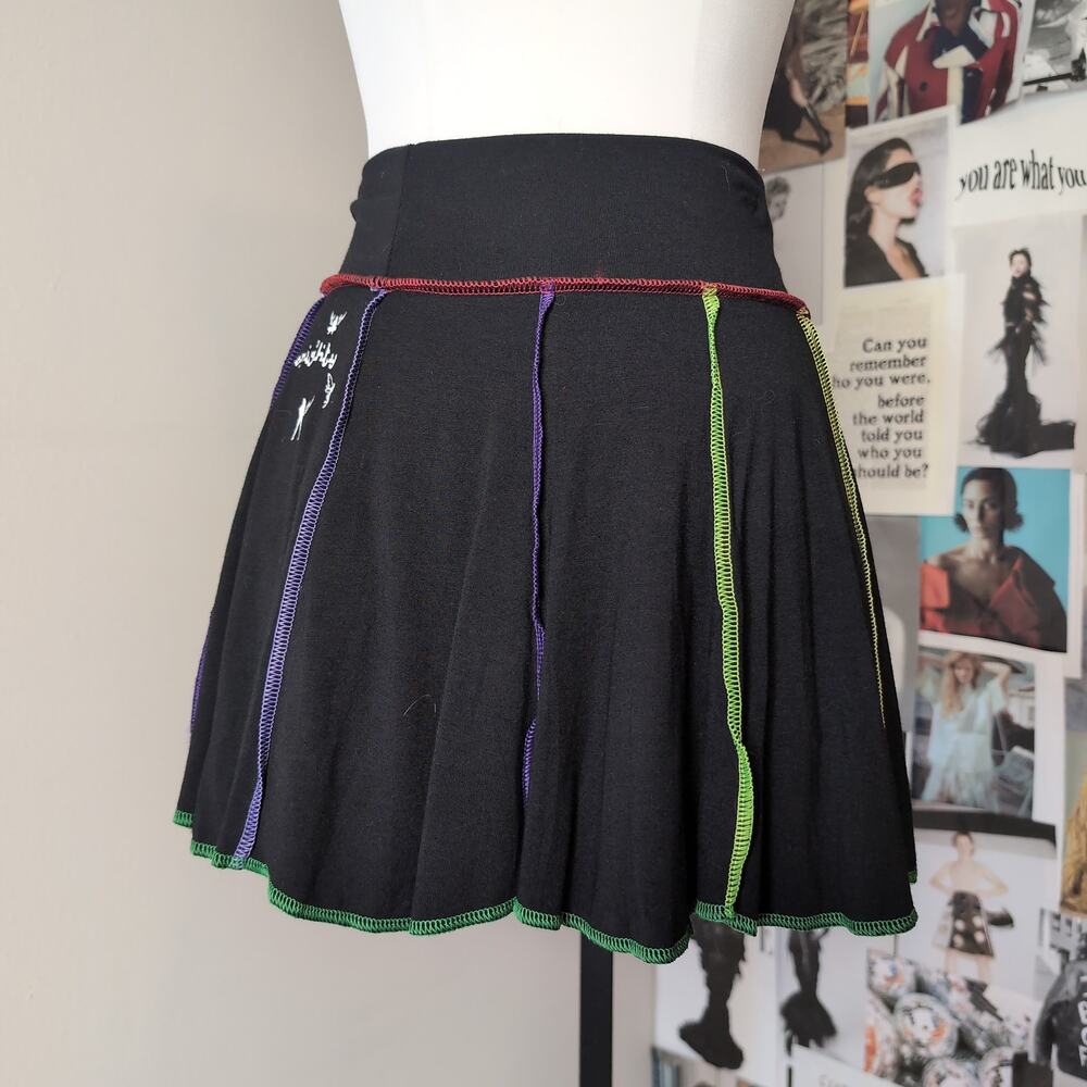 Contrast Stitch Mini Skirt O Mighty